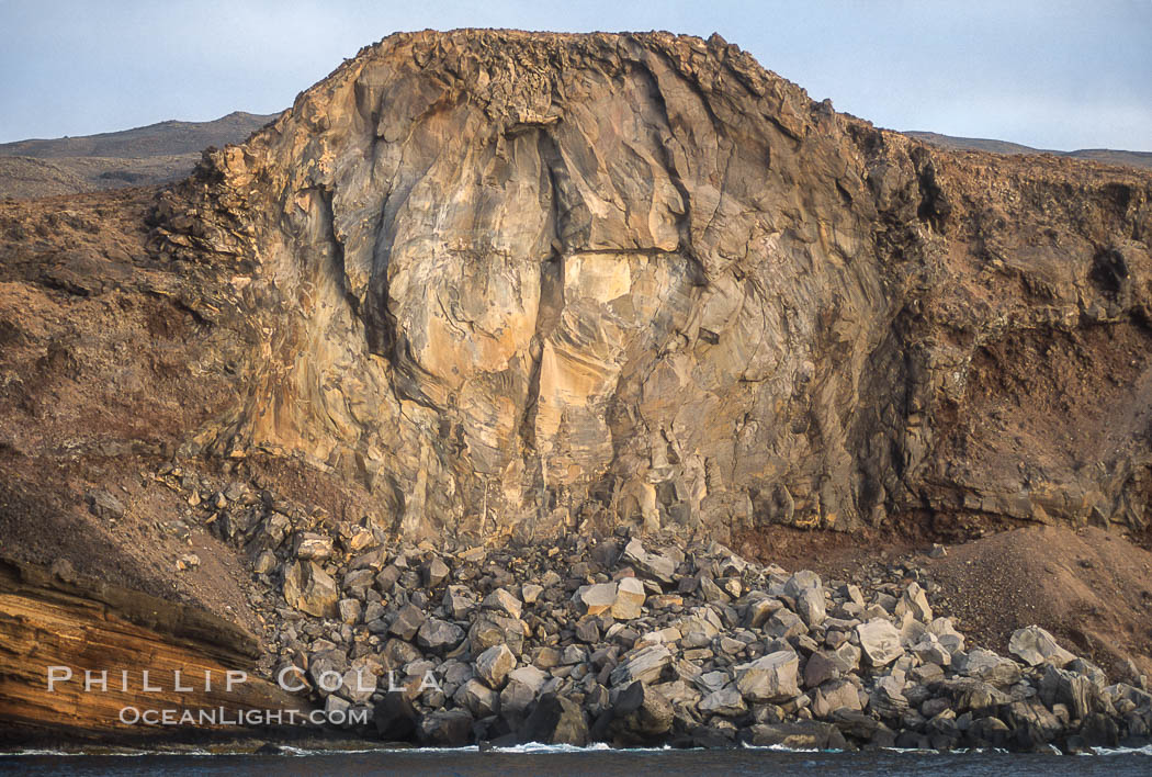 Lava tube terminates at shoreline. Guadalupe Island (Isla Guadalupe), Baja California, Mexico, natural history stock photograph, photo id 03683