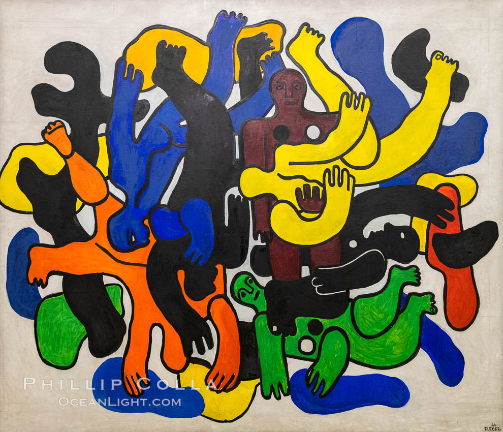 Les grands plongeurs noirs, Fernand Leger, 1944, Le Centre Pompidou. Paris. Musee National dArt Moderne, France, natural history stock photograph, photo id 35685