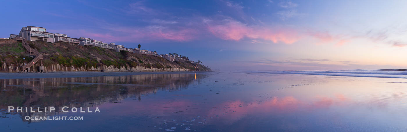 Leucadia beach and coastline, sunset., natural history stock photograph, photo id 27381
