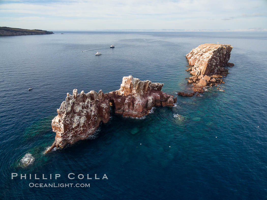 Los Islotes, aerial photo, Sea of Cortez. Baja California, Mexico, natural history stock photograph, photo id 32406