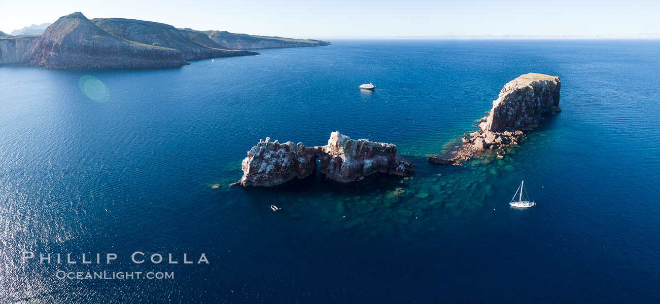 Los Islotes, part of Archipelago Espiritu Santo, Sea of Cortez, Aerial Photo. Baja California, Mexico, natural history stock photograph, photo id 32384