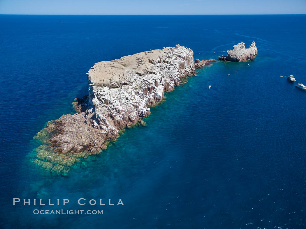 Los Islotes, part of Archipelago Espiritu Santo, Sea of Cortez, Aerial Photo. Baja California, Mexico, natural history stock photograph, photo id 32388