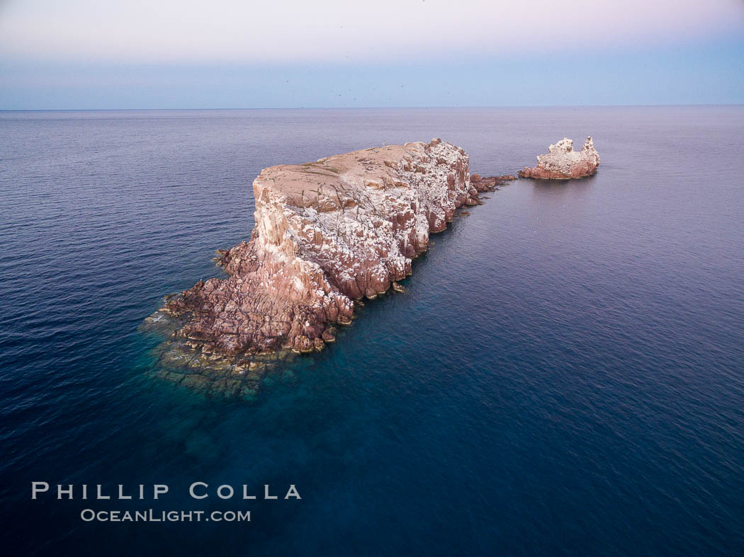 Los Islotes, part of Archipelago Espiritu Santo, Sea of Cortez, Aerial Photo. Baja California, Mexico, natural history stock photograph, photo id 32401