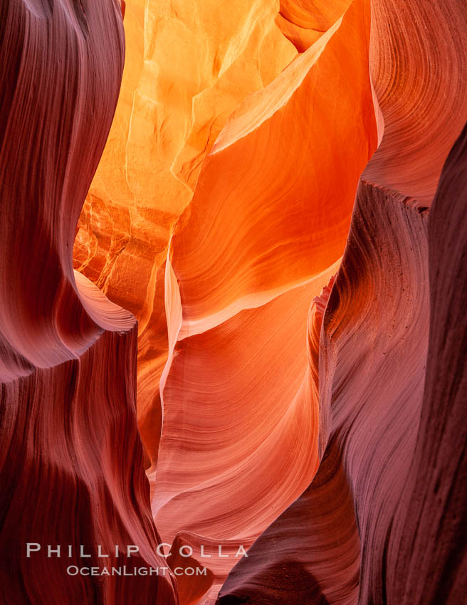 Lower Antelope Canyon, a deep, narrow and spectacular slot canyon lying on Navajo Tribal lands near Page, Arizona. Navajo Tribal Lands, USA, natural history stock photograph, photo id 26684