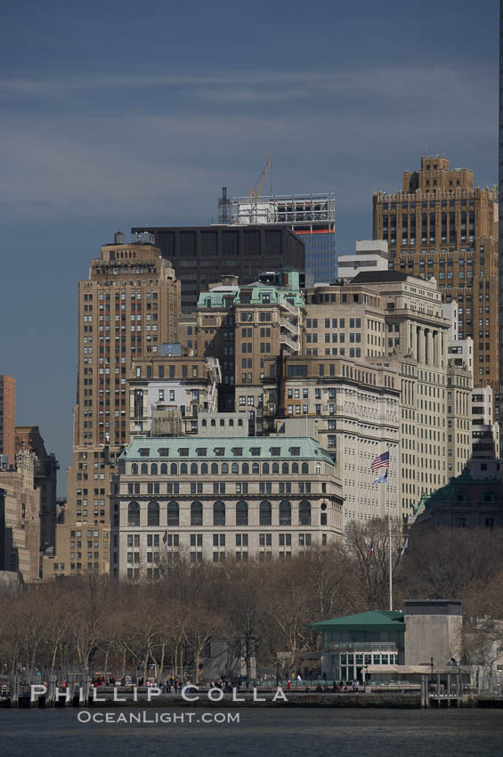 Lower Manhattan skyline viewed from the Hudson River. New York City, USA, natural history stock photograph, photo id 11097