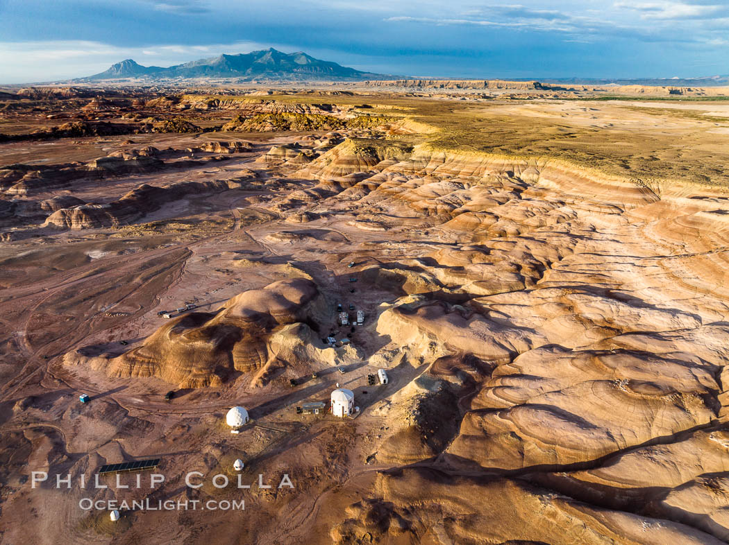 Mars Desert Research Station, set amid beautiful Mars-like "Bentonite Hills", near Hanksville, Utah. USA, natural history stock photograph, photo id 38179