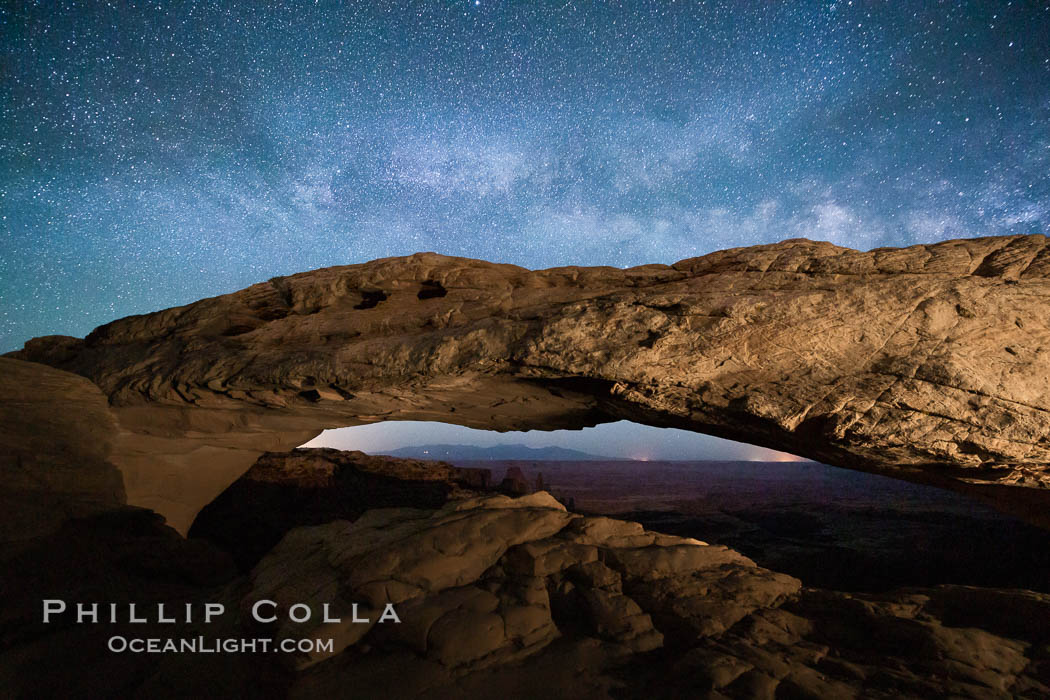 Mesa Arch and Milky Way at night. Canyonlands National Park, Utah, USA, natural history stock photograph, photo id 27826