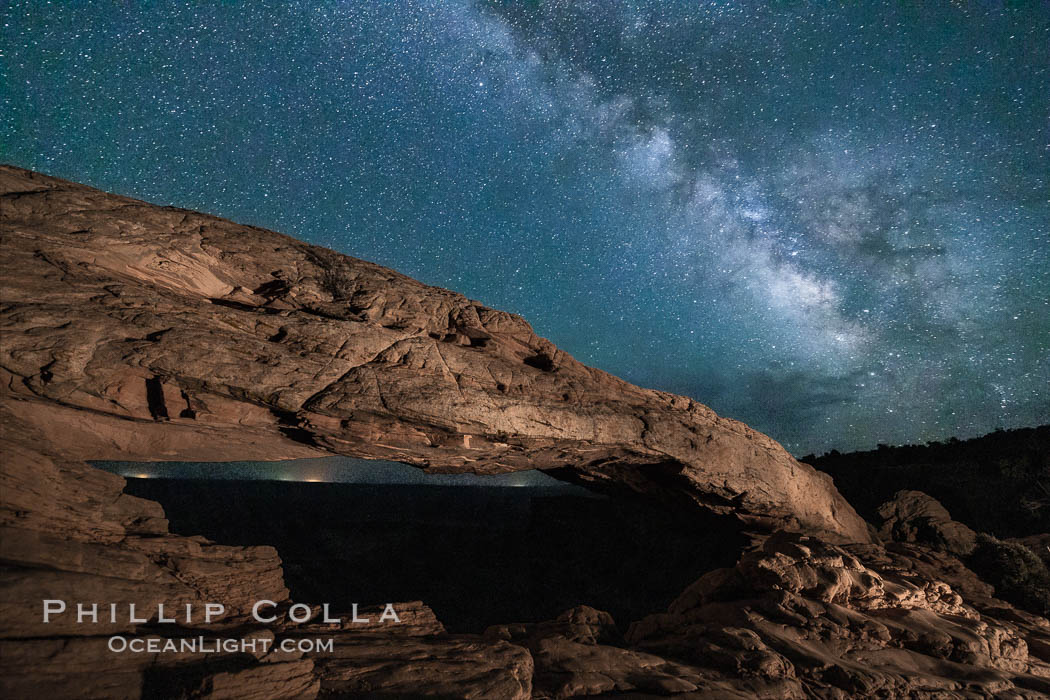 Mesa Arch and Milky Way at night. Canyonlands National Park, Utah, USA, natural history stock photograph, photo id 27828