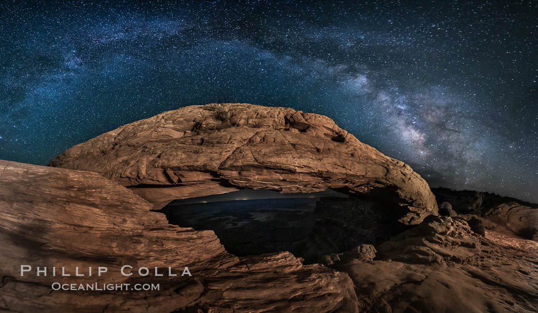 Mesa Arch and Milky Way at night. Canyonlands National Park, Utah, USA, natural history stock photograph, photo id 27825