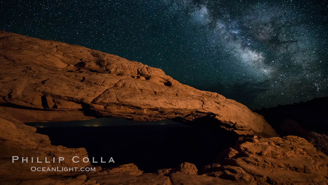 Mesa Arch and Milky Way at night. Canyonlands National Park, Utah, USA, natural history stock photograph, photo id 27829