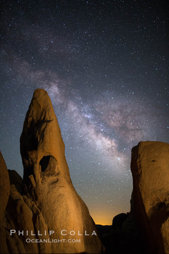 Milky Way over Joshua Tree National Park. California, USA, natural history stock photograph, photo id 28412