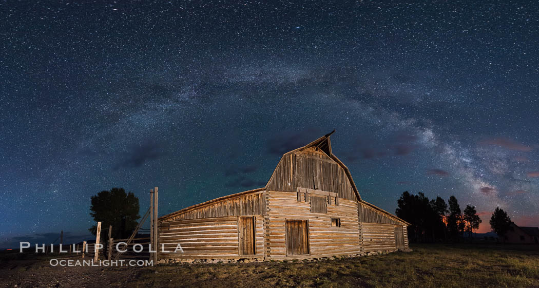 Milky Way over John Moulton Barn, Grand Teton National Park., natural history stock photograph, photo id 32302