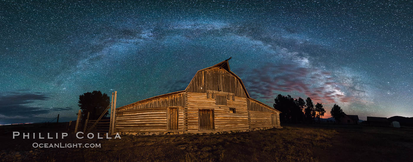 Milky Way over John Moulton Barn, Grand Teton National Park., natural history stock photograph, photo id 32303