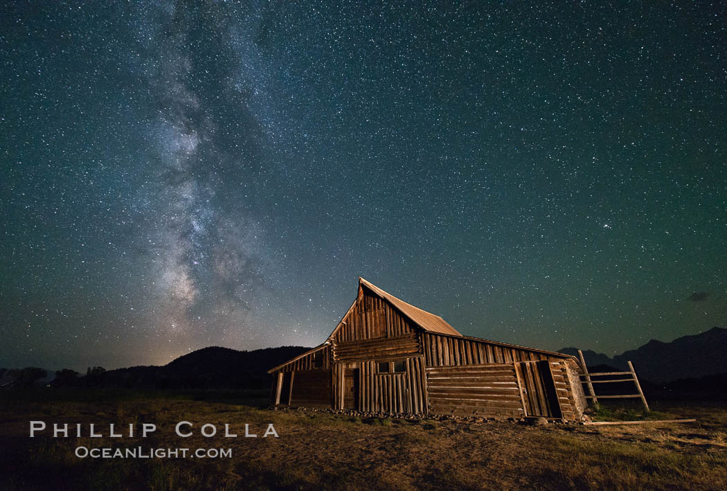 Milky Way over T.A. Moulton Barn, Grand Teton National Park., natural history stock photograph, photo id 32315