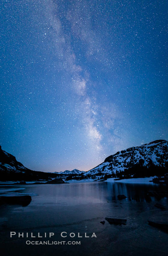 Milky Way over Tioga Lake, Yosemite National Park. California, USA, natural history stock photograph, photo id 28522