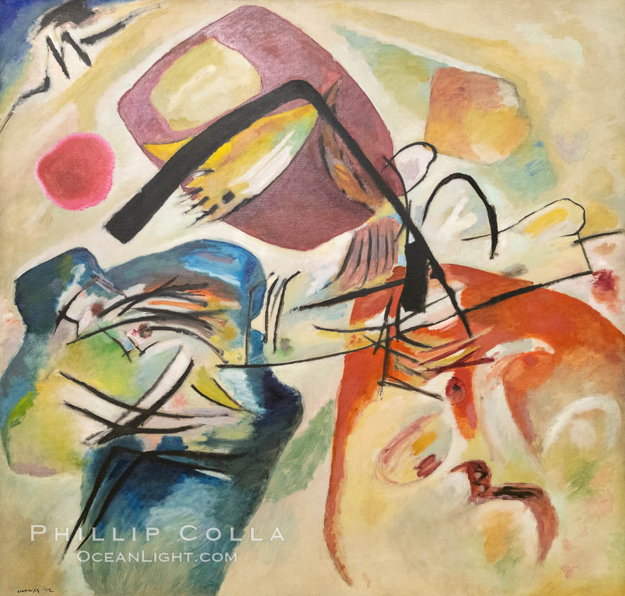 Mit dem schwarzen Bogen, 1912, Vassily Kandinsky, Le Centre Pompidou. Paris. Musee National dArt Moderne, France, natural history stock photograph, photo id 35683