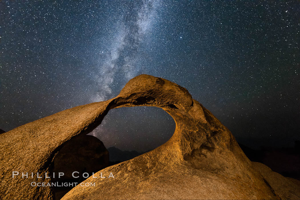 Milky Way galaxy over Mobius Arch at night, Alabama Hills. Alabama Hills Recreational Area, California, USA, natural history stock photograph, photo id 29410