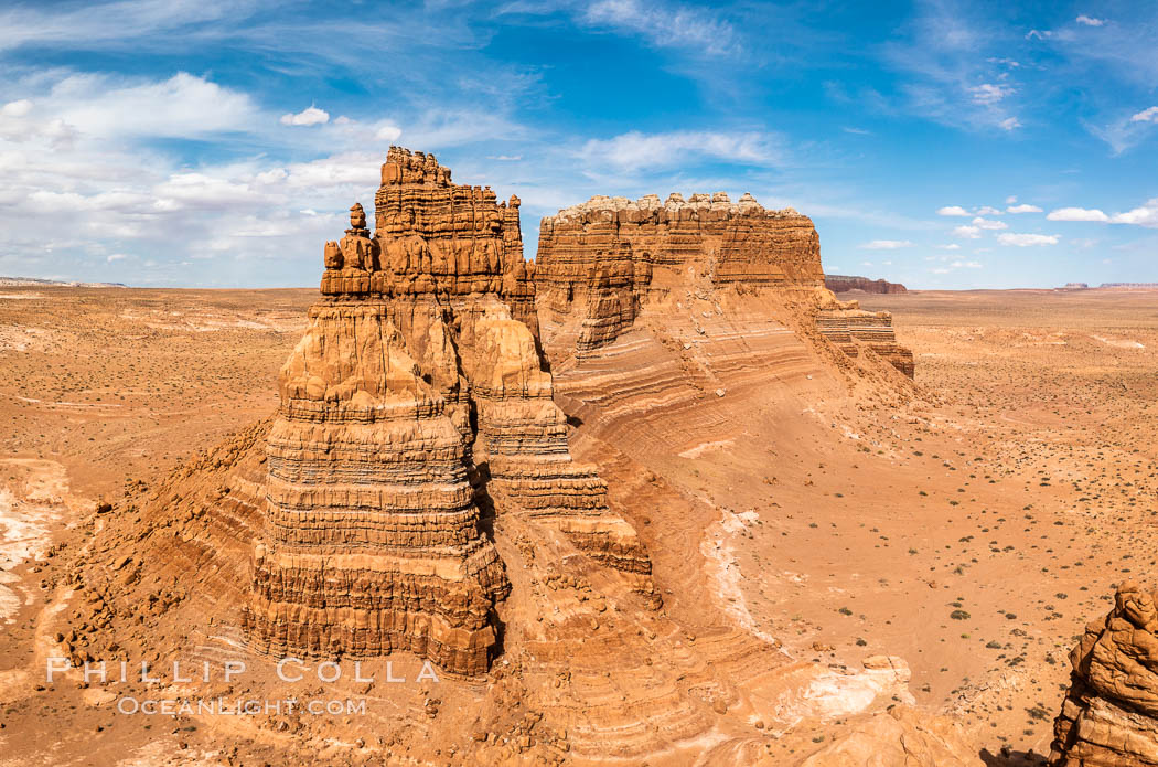 Molly's Castle, aerial view, Goblin Valley State Park. Mollys Castle, Utah, USA, natural history stock photograph, photo id 38016