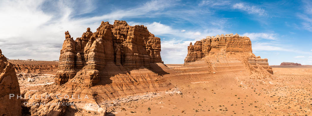 Molly's Castle, aerial view, Goblin Valley State Park. Utah, USA, natural history stock photograph, photo id 38049