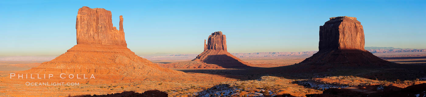 Monument Valley panorama, a composite of four individual photographs. Arizona, USA, natural history stock photograph, photo id 20902