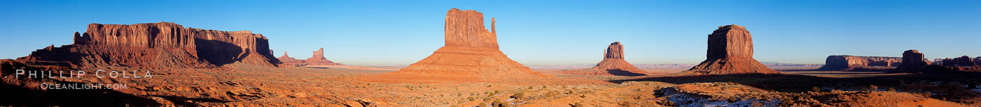 Monument Valley panorama, a composite of twelve individual photographs. Arizona, USA, natural history stock photograph, photo id 20901