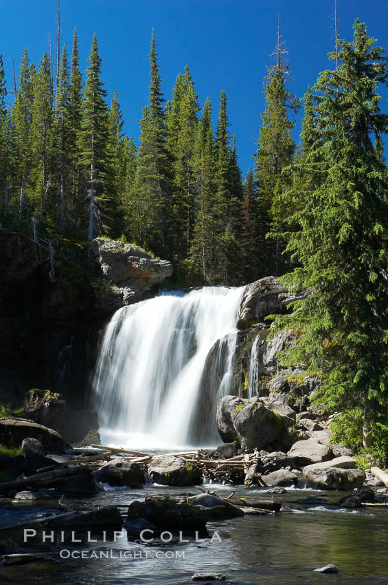 Moose Falls is a 30 foot drop in the Crawfish Creek just before it joins the Lewis River, near the south entrance to Yellowstone National Park. Wyoming, USA, natural history stock photograph, photo id 13297
