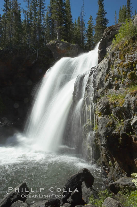 Moose Falls is a 30 foot drop in the Crawfish Creek just before it joins the Lewis River, near the south entrance to Yellowstone National Park. Wyoming, USA, natural history stock photograph, photo id 13301