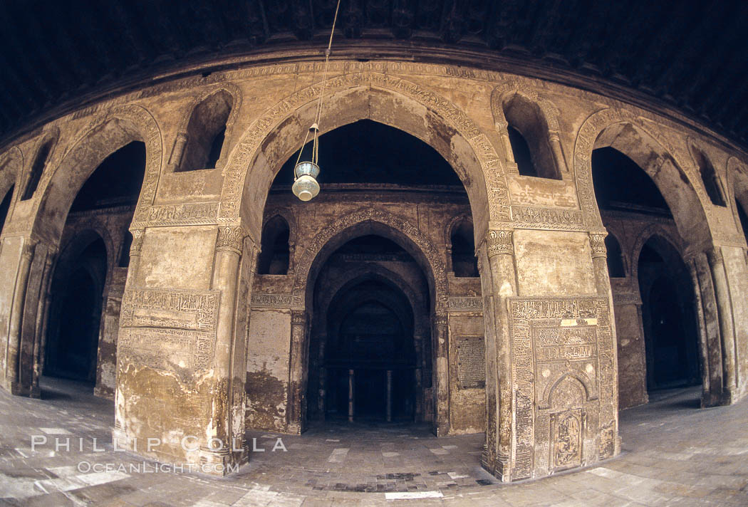 Arches, Mosque of Ibn Tulun. Cairo, Egypt, natural history stock photograph, photo id 02603
