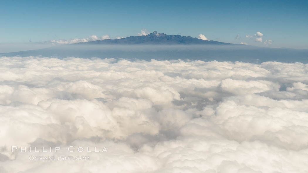 Mount Kenya, aerial view from near Meru National Park., natural history stock photograph, photo id 29607