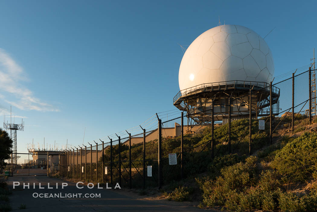 Mount Laguna FAA Radar Site, including ARSR-4 radome (radar dome)., natural history stock photograph, photo id 31038