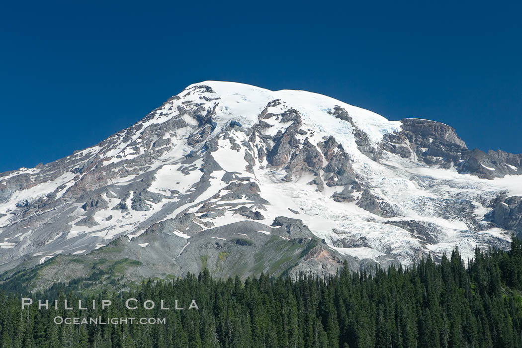 Mount Rainier, southern exposure viewed from Ricksecker Point. Mount Rainier National Park, Washington, USA, natural history stock photograph, photo id 13847