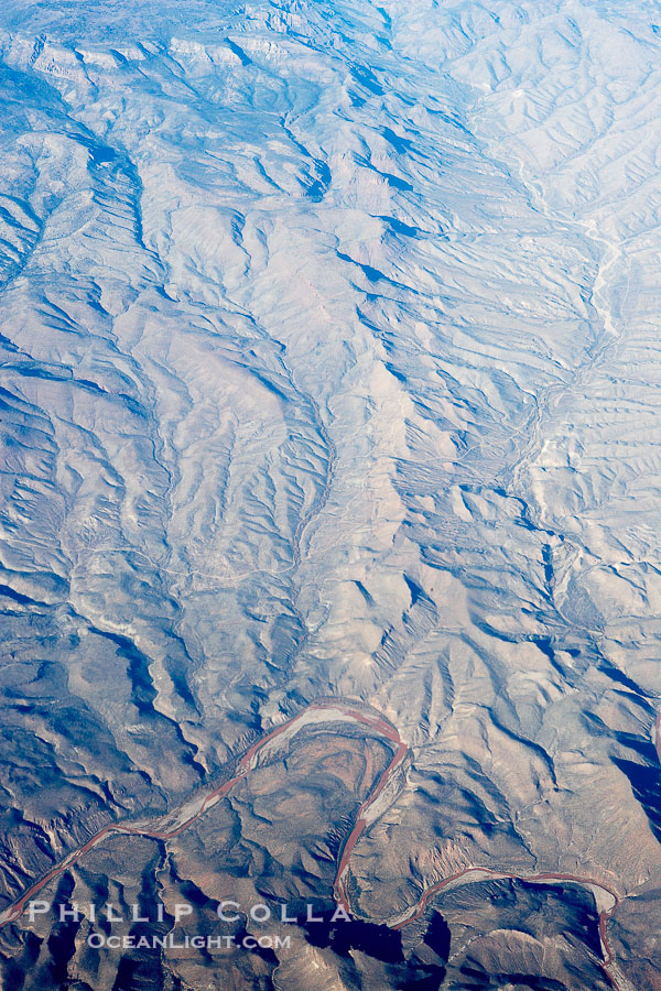 Mountains east of Roosevelt Lake, near Gila, aerial view., natural history stock photograph, photo id 22118
