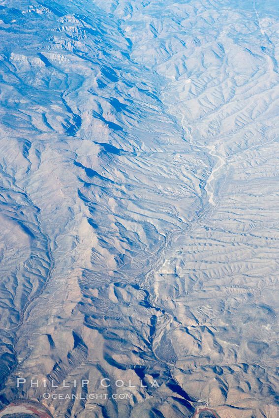 Mountains east of Roosevelt Lake, near Gila, aerial view. Arizona, USA, natural history stock photograph, photo id 22117