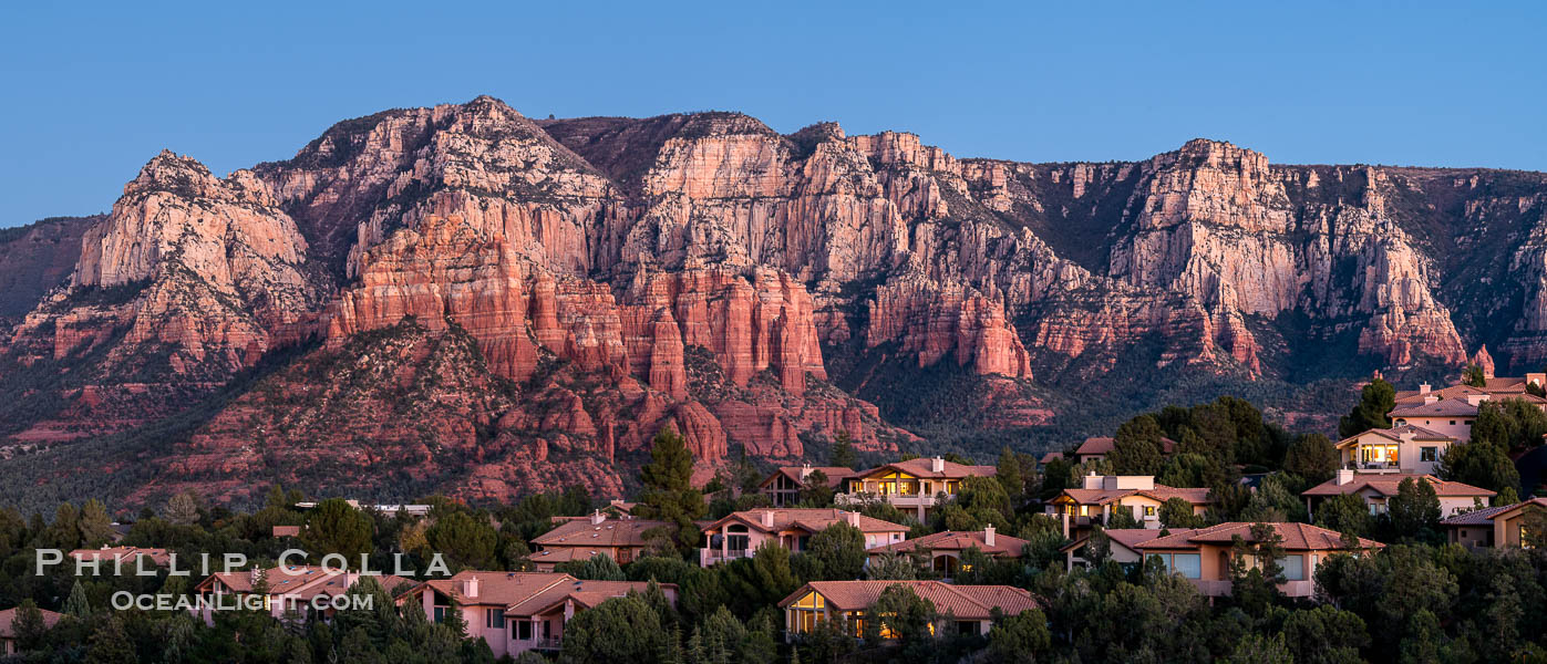 Munds Mountain cliffs at sunset, Sedona, Arizona. USA, natural history stock photograph, photo id 38554