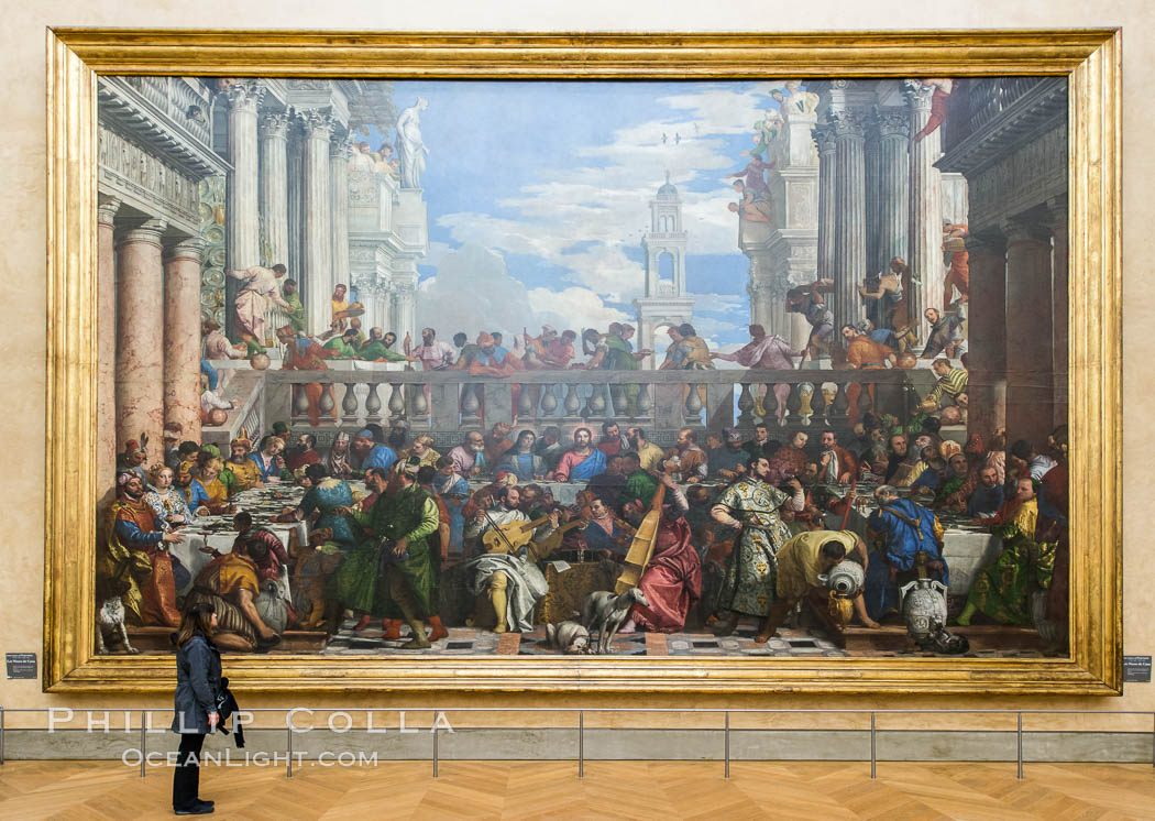 Les Noces de Cana, The Wedding at Cana, by Paolo Veronese. Musee du Louvre. Paris, France, natural history stock photograph, photo id 28105