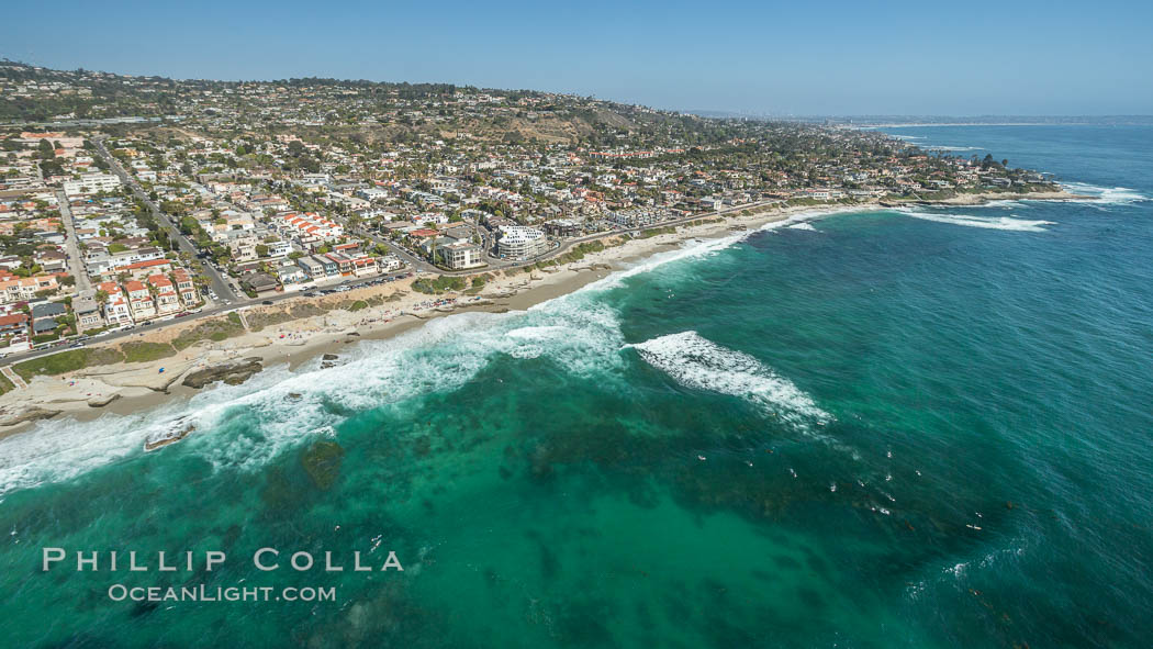 Aerial photo of Nautilus Street and  La Jolla Coast. California, USA, natural history stock photograph, photo id 30825