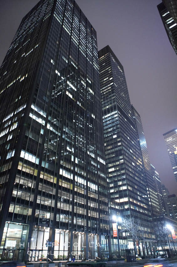 Midtown Manhattan at night. New York City, USA, natural history stock photograph, photo id 11217