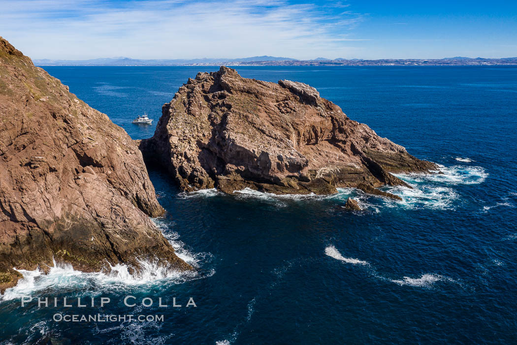 Aerial Photo of North Coronado Island, Baja California, Mexico. Coronado Islands (Islas Coronado), natural history stock photograph, photo id 35899