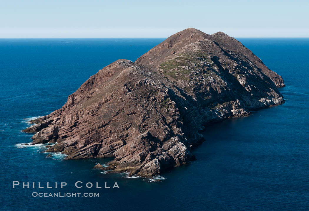 North Coronado Island, Mexico, southern point looking north, aerial photograph. Coronado Islands (Islas Coronado), Baja California, natural history stock photograph, photo id 29054