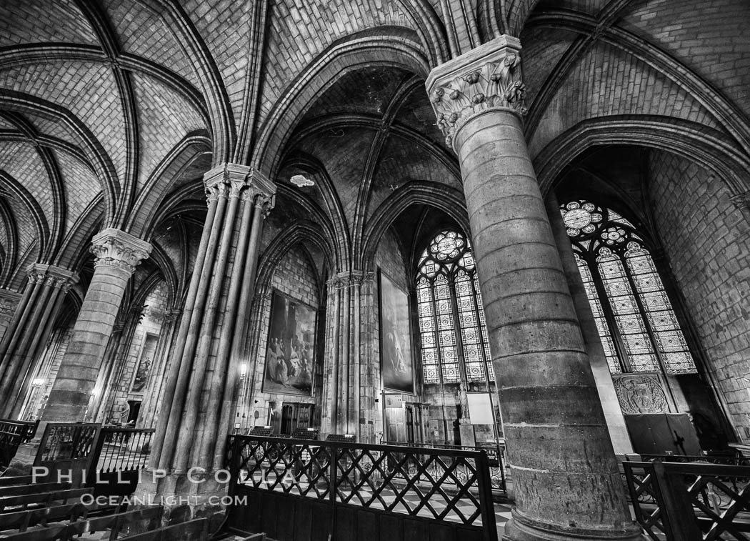 Notre Dame de Paris. Notre Dame de Paris ("Our Lady of Paris"), also known as Notre Dame Cathedral or simply Notre Dame, is a historic Roman Catholic Marian cathedral on the eastern half of the Ile de la Cite in the fourth arrondissement of Paris, France. Widely considered one of the finest examples of French Gothic architecture and among the largest and most well-known churches in the world ever built, Notre Dame is the cathedral of the Catholic Archdiocese of Paris., natural history stock photograph, photo id 28130