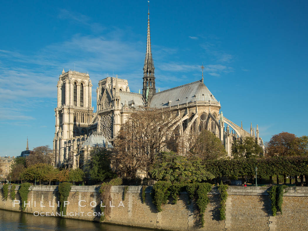 Notre Dame de Paris. Notre Dame de Paris ("Our Lady of Paris"), also known as Notre Dame Cathedral or simply Notre Dame, is a historic Roman Catholic Marian cathedral on the eastern half of the Ile de la Cite in the fourth arrondissement of Paris, France. Widely considered one of the finest examples of French Gothic architecture and among the largest and most well-known churches in the world ever built, Notre Dame is the cathedral of the Catholic Archdiocese of Paris., natural history stock photograph, photo id 28256