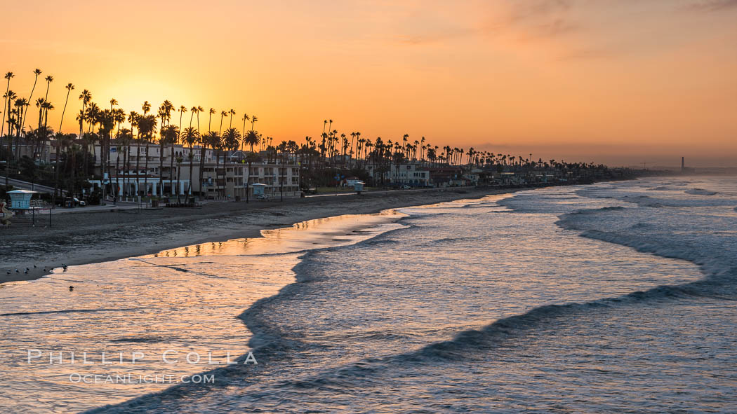 Oceanside Pier at Dawn. California, USA, natural history stock photograph, photo id 28879