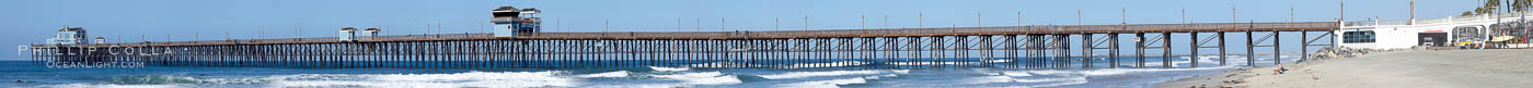 Oceanside Pier panorama. California, USA, natural history stock photograph, photo id 19522