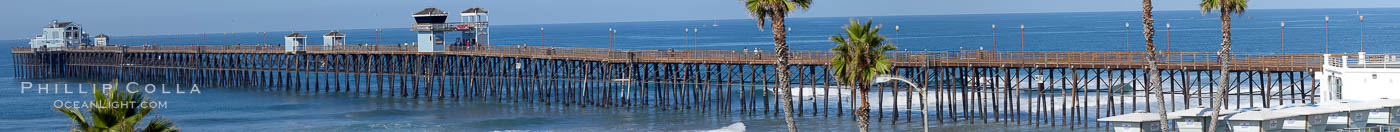 Oceanside Pier panorama. California, USA, natural history stock photograph, photo id 19520