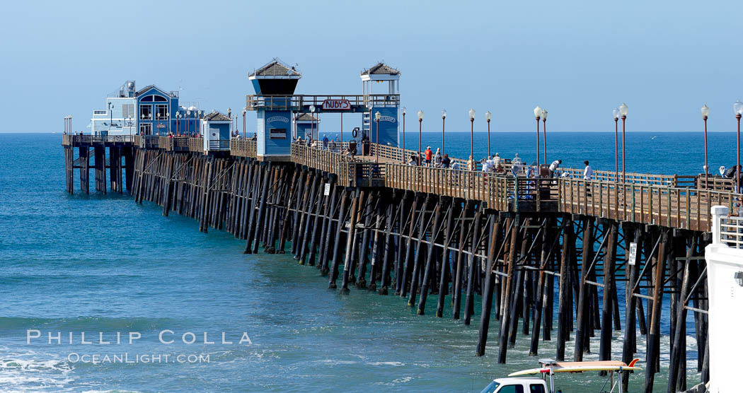 Oceanside Pier panorama. California, USA, natural history stock photograph, photo id 19528
