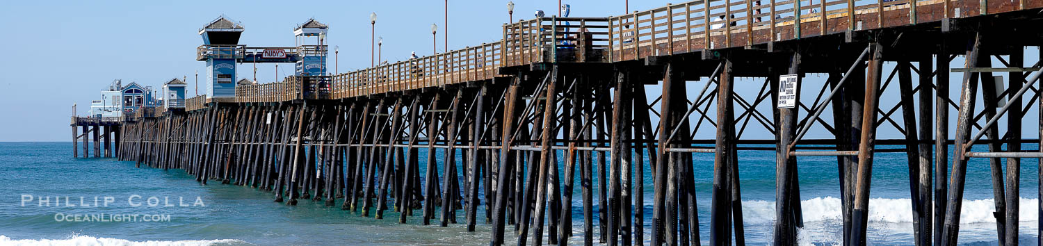 Oceanside Pier panorama. California, USA, natural history stock photograph, photo id 19525