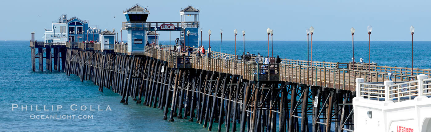 Oceanside Pier panorama., natural history stock photograph, photo id 19529