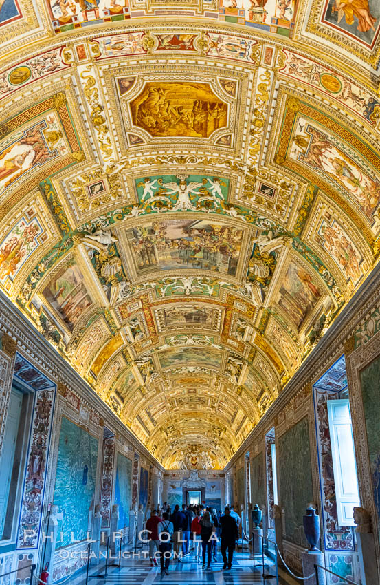 Ornate Ceiling Details, Vatican Museums, Vatican City. Rome, Italy, natural history stock photograph, photo id 35571