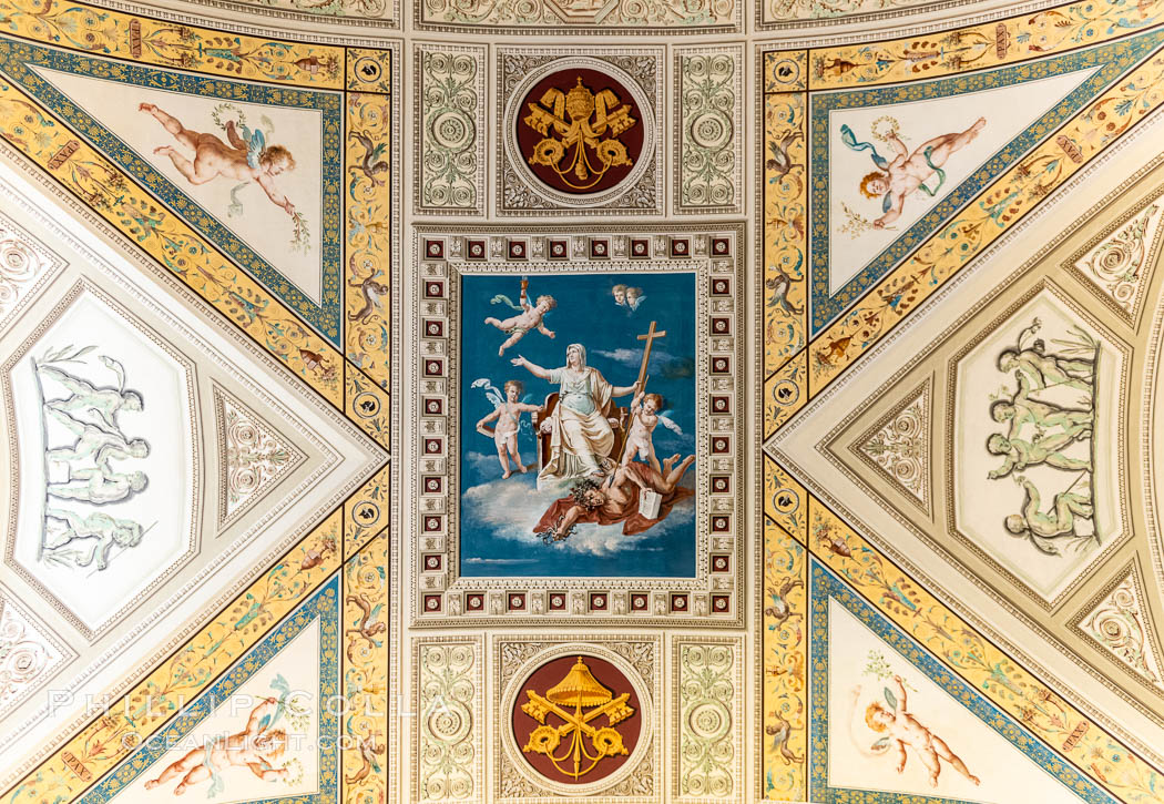 Ornate Ceiling Details, Vatican Museums, Vatican City. Rome, Italy, natural history stock photograph, photo id 35593