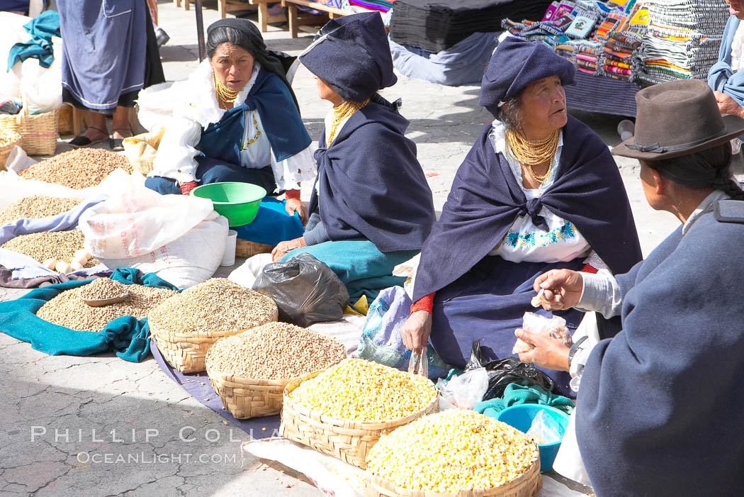 Otavalo market, a large and famous Andean market high in the Ecuadorian mountains, is crowded with locals and tourists each Saturday. San Pablo del Lago, natural history stock photograph, photo id 16794